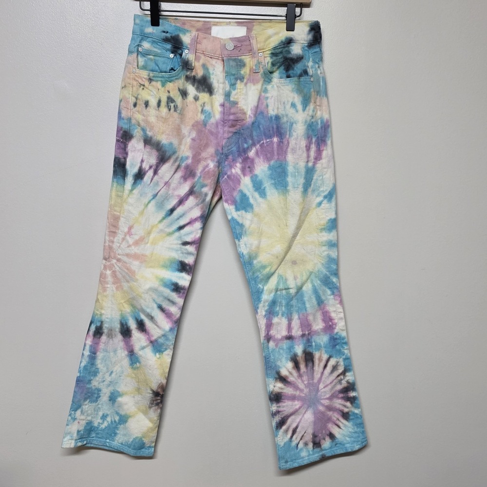 Mother Superior The Tripper Swirling Secrets Tie Dye Crop Jeans Size US 29